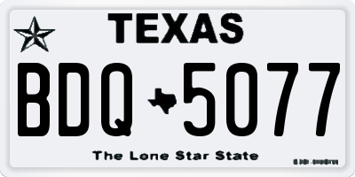 TX license plate BDQ5077