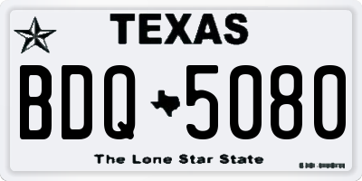 TX license plate BDQ5080