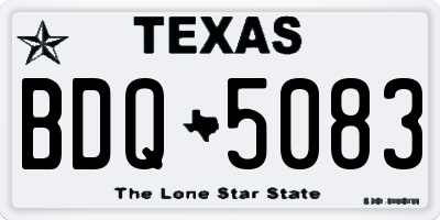 TX license plate BDQ5083