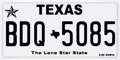 TX license plate BDQ5085