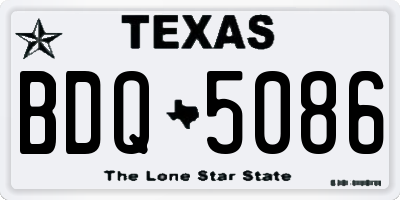 TX license plate BDQ5086