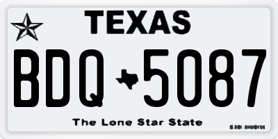 TX license plate BDQ5087