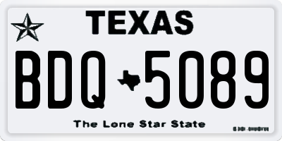 TX license plate BDQ5089