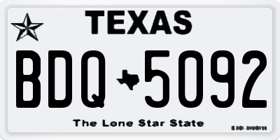 TX license plate BDQ5092