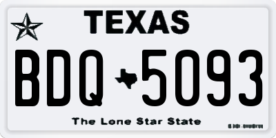 TX license plate BDQ5093