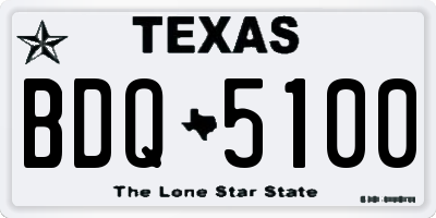 TX license plate BDQ5100