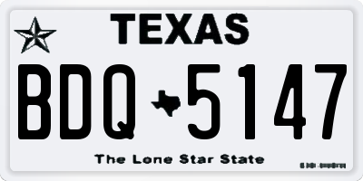 TX license plate BDQ5147
