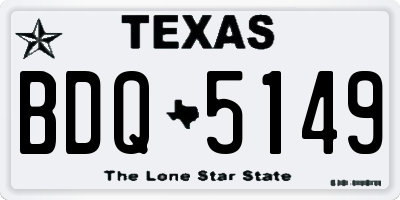TX license plate BDQ5149