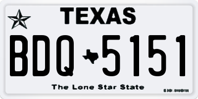 TX license plate BDQ5151