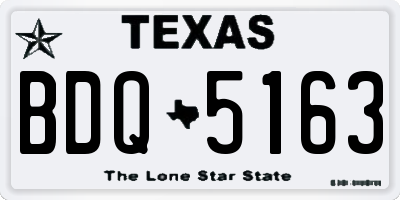 TX license plate BDQ5163