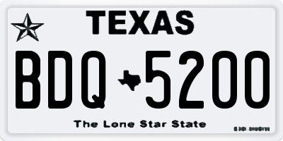 TX license plate BDQ5200