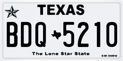 TX license plate BDQ5210