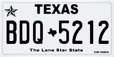 TX license plate BDQ5212