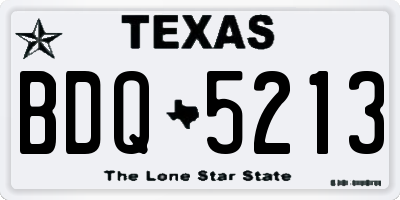 TX license plate BDQ5213