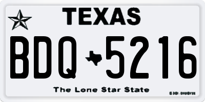 TX license plate BDQ5216