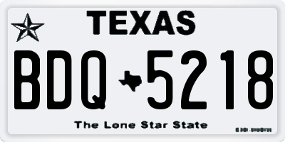 TX license plate BDQ5218