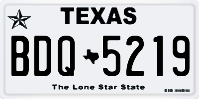 TX license plate BDQ5219