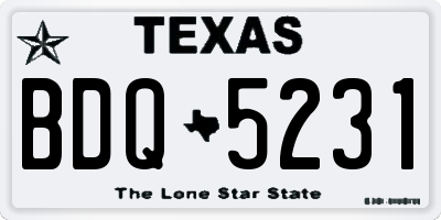 TX license plate BDQ5231