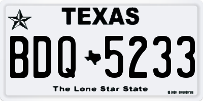 TX license plate BDQ5233