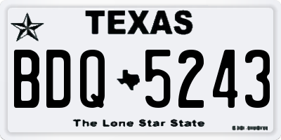 TX license plate BDQ5243