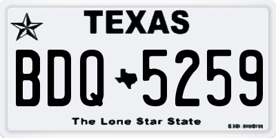 TX license plate BDQ5259