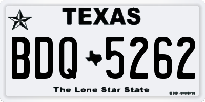 TX license plate BDQ5262