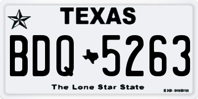 TX license plate BDQ5263