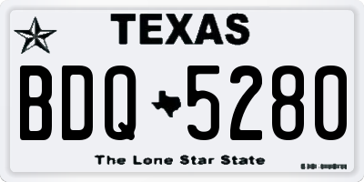 TX license plate BDQ5280