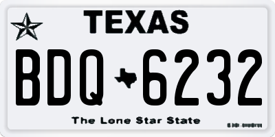 TX license plate BDQ6232