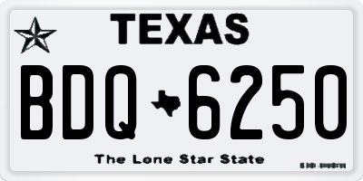 TX license plate BDQ6250