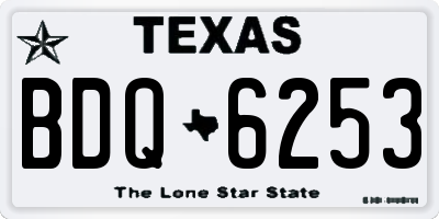 TX license plate BDQ6253