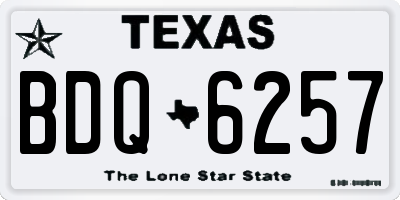 TX license plate BDQ6257