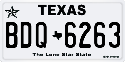 TX license plate BDQ6263