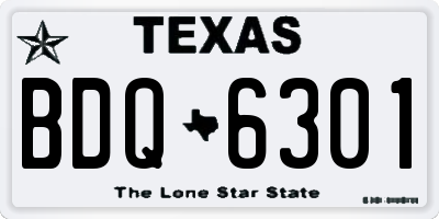TX license plate BDQ6301