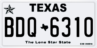 TX license plate BDQ6310