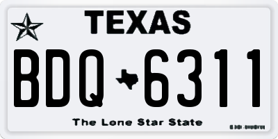 TX license plate BDQ6311