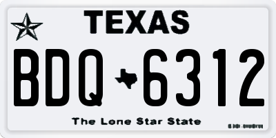 TX license plate BDQ6312
