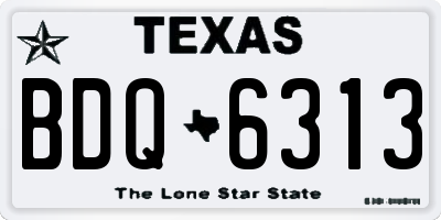 TX license plate BDQ6313