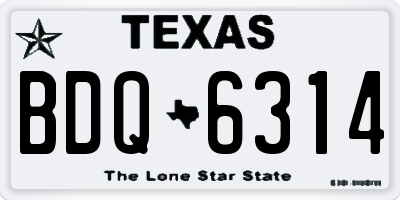 TX license plate BDQ6314