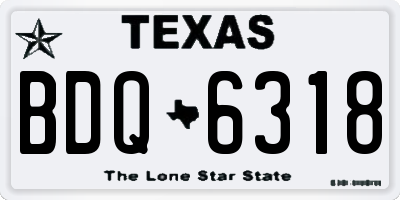 TX license plate BDQ6318