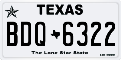 TX license plate BDQ6322
