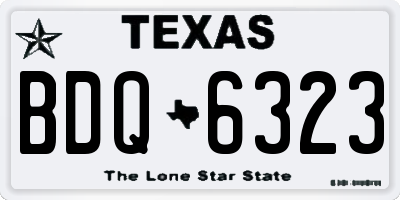 TX license plate BDQ6323