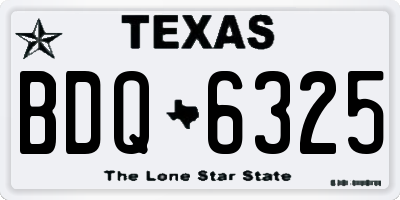 TX license plate BDQ6325