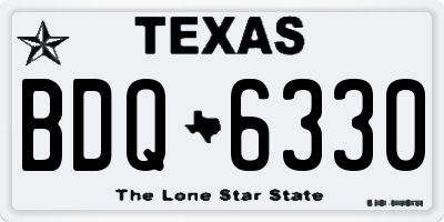 TX license plate BDQ6330