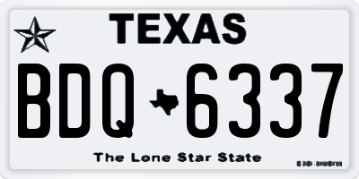 TX license plate BDQ6337