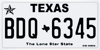 TX license plate BDQ6345