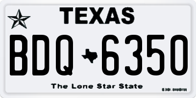 TX license plate BDQ6350