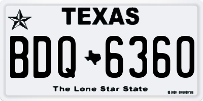 TX license plate BDQ6360