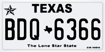 TX license plate BDQ6366