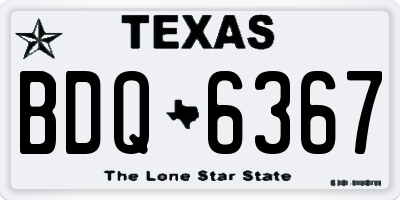 TX license plate BDQ6367